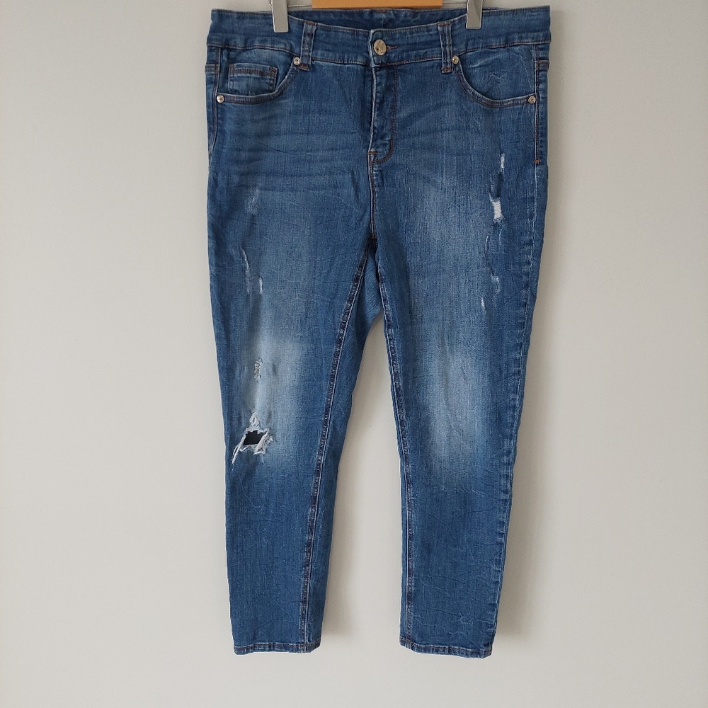 Melissa McCarthy Straight Cut Cropped Jeans, Women's Size 16